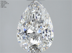 Foto Diamante Natural 1.01 quilates, De pera , Color D, claridad SI1 y certificado GIA de