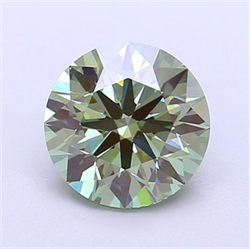 Picture of Lab Grown Diamond 2.17 Carats, Round with Ideal Cut, Fancy Vivid Green Color, VS1 Clarity and Certified by IGI