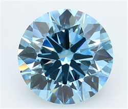 Picture of Lab Grown Diamond 4.51 Carats, Round with Ideal Cut, Fancy Vivid Blue Color, VVS2 Clarity and Certified by IGI