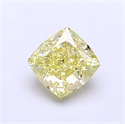 Lab Grown Diamond 1.31 Carats, CUSHION MODIFIED with  Cut, Fancy Yellow Color, VS1 Clarity and Certified by IGI