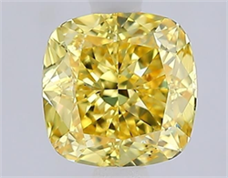 Picture of Lab Grown Diamond 1.56 Carats, CUSHION MODIFIED with  Cut, Fancy Vivid Yellow Color, VS1 Clarity and Certified by IGI