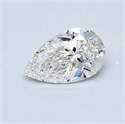 Natural Diamond 0.52 Carats, Pear with  Cut, H Color, SI1 Clarity and Certified by GIA