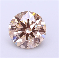 Picture of Lab Grown Diamond 1.73 Carats, Round with Ideal Cut, Fancy Light Brown Color, VVS2 Clarity and Certified by IGI