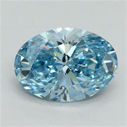 Picture of Lab Grown Diamond 2.50 Carats, Oval with  Cut, Fancy Vivid Blue Color, VS1 Clarity and Certified by IGI
