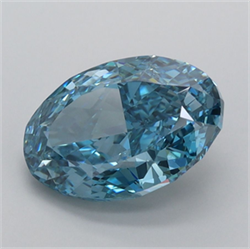 Picture of Lab Grown Diamond 2.63 Carats, Oval with  Cut, Fancy Vivid Blue Color, VVS2 Clarity and Certified by IGI