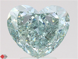 Picture of Lab Grown Diamond 4.85 Carats, Heart with  Cut, Fancy Light Green Color, VVS2 Clarity and Certified by IGI
