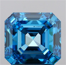 Picture of Lab Grown Diamond 2.00 Carats, Asscher with  Cut, Fancy Vivid Blue Color, VVS2 Clarity and Certified by IGI