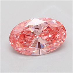 Picture of Lab Grown Diamond 1.50 Carats, Oval with  Cut, Fancy Vivid Pink Color, VS1 Clarity and Certified by IGI