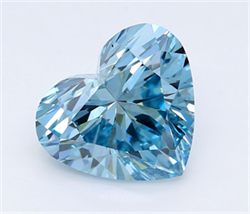 Picture of Lab Grown Diamond 4.00 Carats, Heart with  Cut, Fancy Vivid Blue Color, VS1 Clarity and Certified by IGI