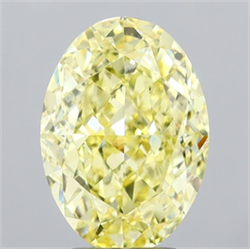 Picture of Lab Grown Diamond 4.27 Carats, Oval with  Cut, Fancy Intense Yellow Color, VS1 Clarity and Certified by IGI