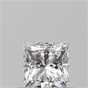 Natural Diamond 0.53 Carats, Princess with  Cut, E Color, VVS2 Clarity and Certified by GIA