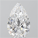 Natural Diamond 3.52 Carats, Pear with  Cut, D Color, SI1 Clarity and Certified by GIA
