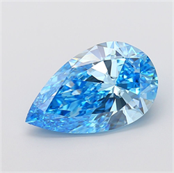 Picture of Lab Grown Diamond 7.02 Carats, Pear with  Cut, Fancy Vivid Blue Color, VS1 Clarity and Certified by IGI