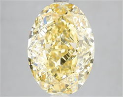 Picture of Lab Grown Diamond 5.42 Carats, Oval with  Cut, Fancy Vivid Yellow Color, VVS2 Clarity and Certified by IGI