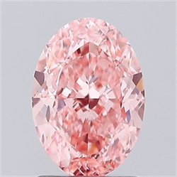 Picture of Lab Grown Diamond 1.92 Carats, Oval with  Cut, Fancy Vivid Pink Color, VVS2 Clarity and Certified by IGI
