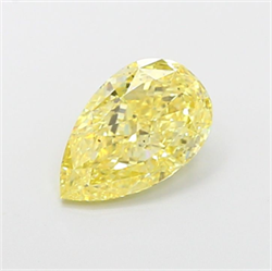 Picture of Lab Grown Diamond 1.80 Carats, Pear with  Cut, Fancy Intense Yellow Color, VS2 Clarity and Certified by IGI