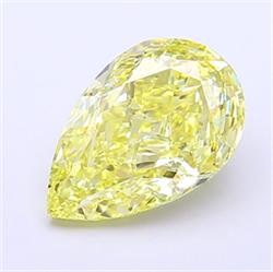 Picture of Lab Grown Diamond 2.53 Carats, Pear with  Cut, Fancy Intense Yellow Color, VVS1 Clarity and Certified by IGI