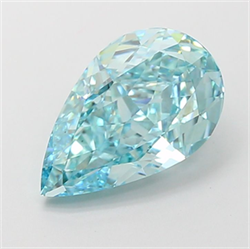 Picture of Lab Grown Diamond 3.03 Carats, Pear with  Cut, Fancy Vivid Green Color, VS2 Clarity and Certified by IGI