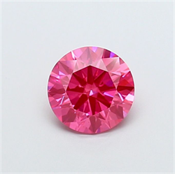 Picture of Lab Grown Diamond 2.00 Carats, Round with Ideal Cut, Fancy Vivid Pink Color, VS1 Clarity and Certified by IGI