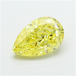 Picture of Lab Grown Diamond 3.02 Carats, Pear with  Cut, Fancy Vivid Yellow Color, VS1 Clarity and Certified by IGI