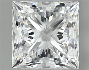 Picture of Natural Diamond 0.60 Carats, Princess with  Cut, E Color, SI1 Clarity and Certified by GIA