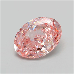 Picture of Lab Grown Diamond 2.76 Carats, Oval with  Cut, Fancy Vivid Pink Color, VVS2 Clarity and Certified by IGI