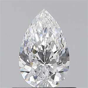 Picture of Natural Diamond 0.55 Carats, Pear with  Cut, D Color, VVS2 Clarity and Certified by GIA