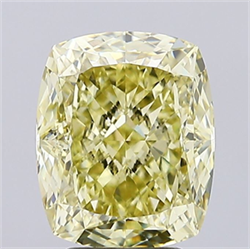 Picture of Lab Grown Diamond 4.54 Carats, CUSHION MODIFIED with  Cut, Fancy Yellow Color, VS1 Clarity and Certified by IGI