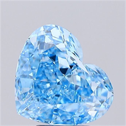 Picture of Lab Grown Diamond 5.08 Carats, Heart with  Cut, Fancy Vivid Blue Color, VVS2 Clarity and Certified by IGI