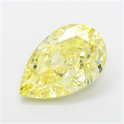 Picture of Lab Grown Diamond 3.00 Carats, Pear with  Cut, Fancy Yellow Color, VVS2 Clarity and Certified by IGI