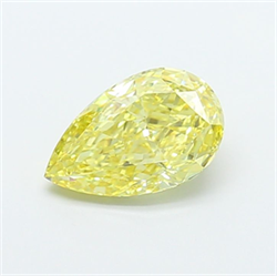 Picture of Lab Grown Diamond 2.04 Carats, Pear with  Cut, Fancy Intense Yellow Color, VS1 Clarity and Certified by IGI
