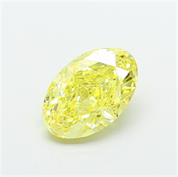 Picture of Lab Grown Diamond 2.22 Carats, Oval with  Cut, Fancy Vivid Yellow Color, VVS2 Clarity and Certified by IGI