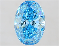 Picture of Lab Grown Diamond 2.07 Carats, Oval with  Cut, Fancy Vivid Blue Color, VS1 Clarity and Certified by IGI