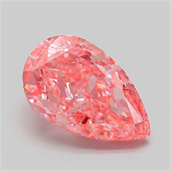 Picture of Lab Grown Diamond 3.10 Carats, Pear with  Cut, Fancy Vivid Pink Color, VVS2 Clarity and Certified by IGI