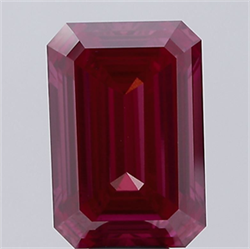 Picture of Lab Grown Diamond 9.07 Carats, Emerald with  Cut, Fancy Vivid Pink Color, VS2 Clarity and Certified by IGI