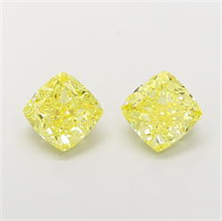 Picture of Lab Grown Diamond 2.50 Carats, CUSHION MODIFIED with  Cut, Fancy Vivid Yellow Color, VS2 Clarity and Certified by IGI