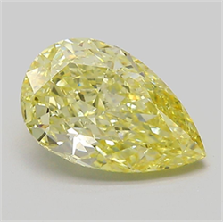 Picture of Lab Grown Diamond 2.12 Carats, Pear with  Cut, Fancy Intense Yellow Color, VS1 Clarity and Certified by IGI