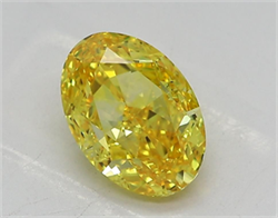 Picture of Lab Grown Diamond 1.50 Carats, Oval with  Cut, Fancy Vivid Yellow Color, VVS2 Clarity and Certified by IGI