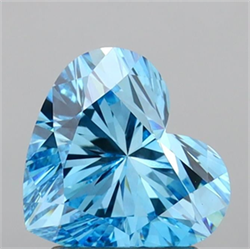Picture of Lab Grown Diamond 2.05 Carats, Heart with  Cut, Fancy Vivid Blue Color, VS1 Clarity and Certified by IGI
