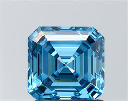 Picture of Lab Grown Diamond 1.56 Carats, Asscher with  Cut, Fancy Vivid Blue Color, VVS1 Clarity and Certified by IGI