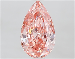 Picture of Lab Grown Diamond 1.61 Carats, Pear with  Cut, Fancy Vivid Pink Color, VVS2 Clarity and Certified by IGI
