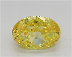 Picture of Lab Grown Diamond 2.02 Carats, Oval with  Cut, Fancy Intense Yellow Color, VVS2 Clarity and Certified by IGI
