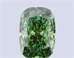 Picture of Lab Grown Diamond 4.50 Carats, CUSHION MODIFIED with  Cut, Fancy Vivid Green Color, VVS2 Clarity and Certified by IGI