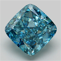 Picture of Lab Grown Diamond 5.20 Carats, CUSHION MODIFIED with  Cut, Fancy Vivid Blue Color, VS1 Clarity and Certified by IGI