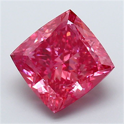 Picture of Lab Grown Diamond 4.02 Carats, CUSHION MODIFIED with  Cut, Fancy Vivid Pink Color, VS1 Clarity and Certified by IGI