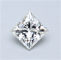 Natural Diamond 0.54 Carats, Princess with  Cut, I Color, VVS2 Clarity and Certified by GIA