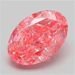 Picture of Lab Grown Diamond 3.07 Carats, Oval with  Cut, Fancy Vivid Pink Color, VVS2 Clarity and Certified by IGI