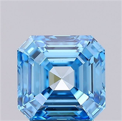 Picture of Lab Grown Diamond 2.10 Carats, Asscher with  Cut, Fancy Vivid Blue Color, VS1 Clarity and Certified by IGI