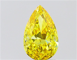 Picture of Lab Grown Diamond 1.62 Carats, Pear with  Cut, Fancy Vivid Yellow Color, VS1 Clarity and Certified by IGI