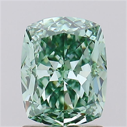 Picture of Lab Grown Diamond 1.80 Carats, CUSHION MODIFIED with  Cut, Fancy Vivid Green Color, FL Clarity and Certified by IGI